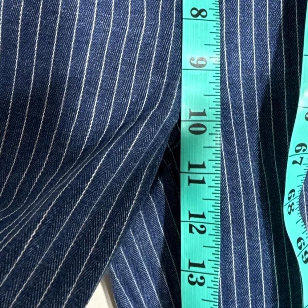J Crew Vintage Denim Pinstripe slim wide leg trousers button closure size 24 - Picture 8 of 12